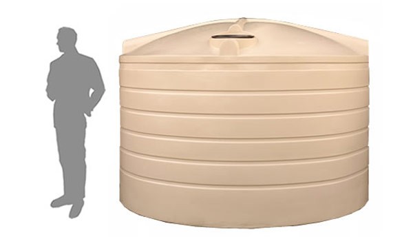 18,200 Litre / 4,000 Gallon Round Plastic Poly Water Tank