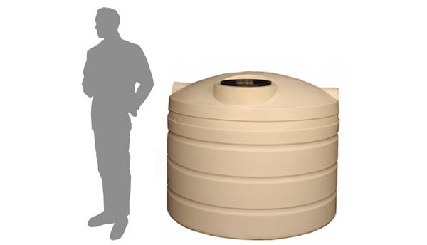 1,800 Litre / 400 Gallon Round Poly Water Storage Tank