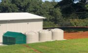 R22700 round 20000 litre water tanks in Birch Grey colour for shed